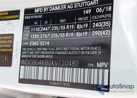 2019 Mercedes-Benz Glc 300 4Matic from USA, damaged, VIN WDC0G4KB0KV120480